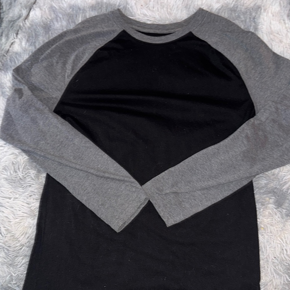 George Long Sleeve Black and Gray Raglan Tee